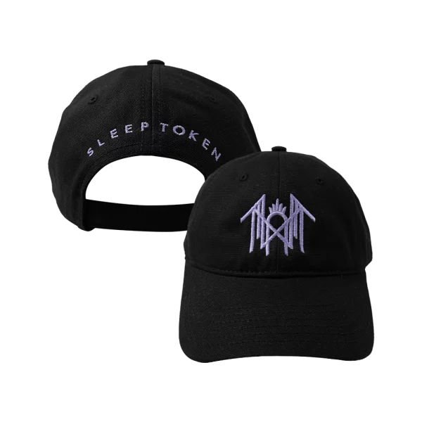 EMBROIDERED EMBLEM CAP – LILAC/BLACK