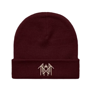 EMBROIDERED ST LOGO BEANIE – BURGUNDY