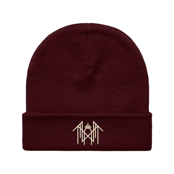 EMBROIDERED ST LOGO BEANIE – BURGUNDY