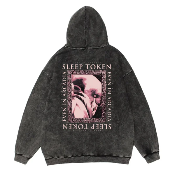 Flamingo Frame Hoodie - Washed Black