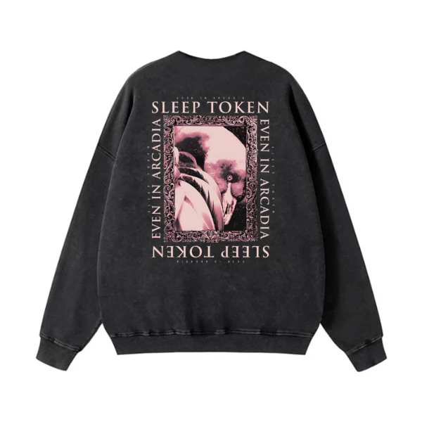 Flamingo Frame Sweatshirt - Washed Black